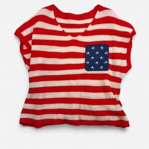 SHEIN Curve American Flag Sweater Vest Women’s 2XL Patriotic